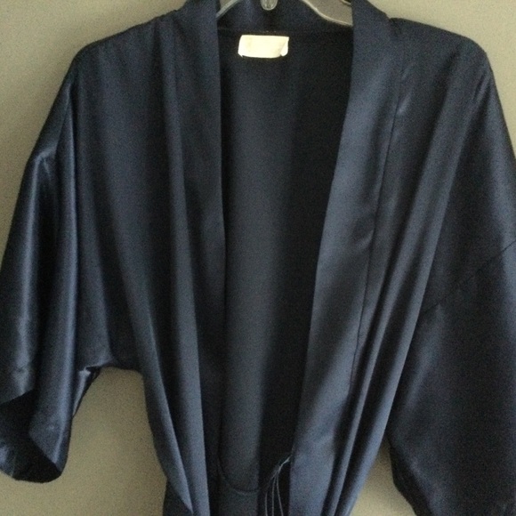 Navy Silky Vintage Robe - Picture 2 of 2